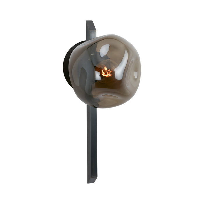 Gaia LED Wall Light in Bronze/Hand Shaped Smoked Glass Shade (Tall).