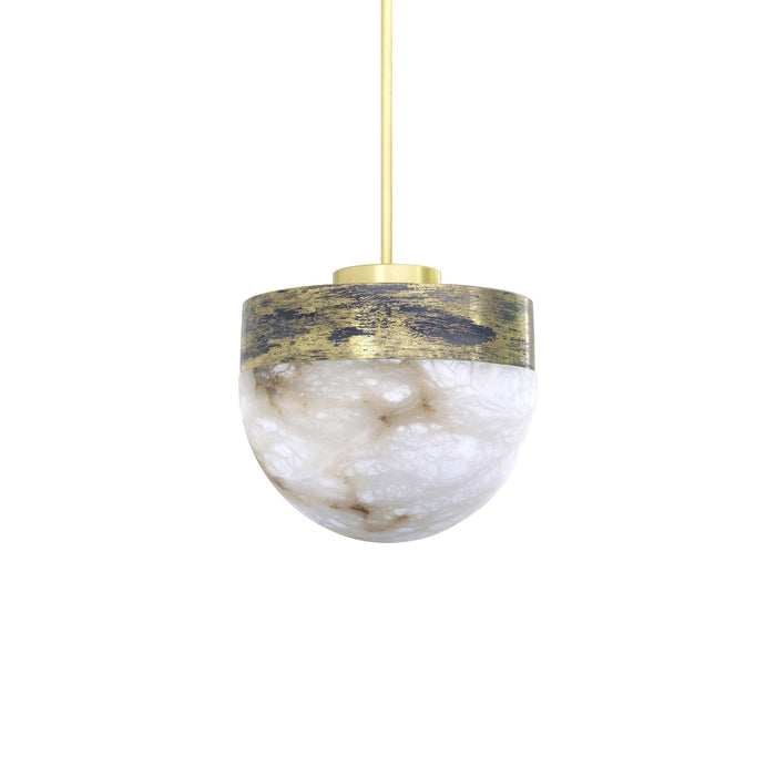 Lucid LED Pendant Light in Oxidized Silvered Brass (Large).