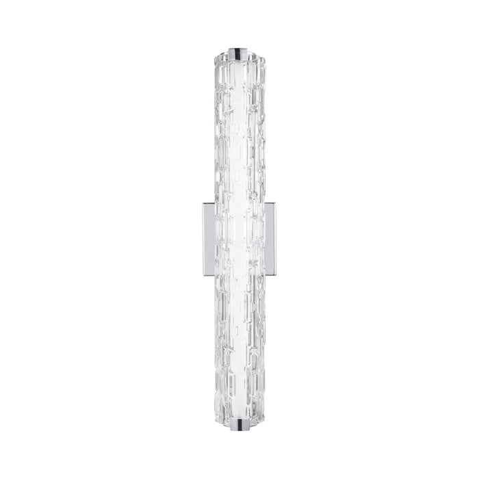 Cutler LED Bath Vanity Light in 24-Inch/Staggered Stone Glass/Chrome.