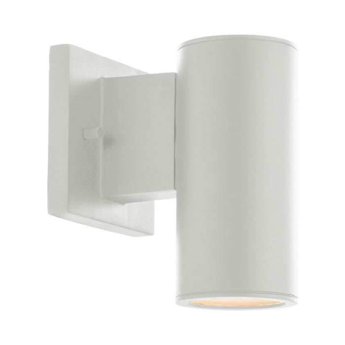 Cylinder Outdoor LED Wall Light in White (Small).