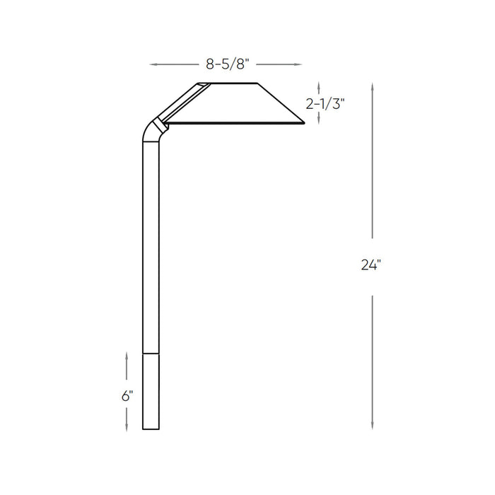 Gaia LED Path Light - line drawing.