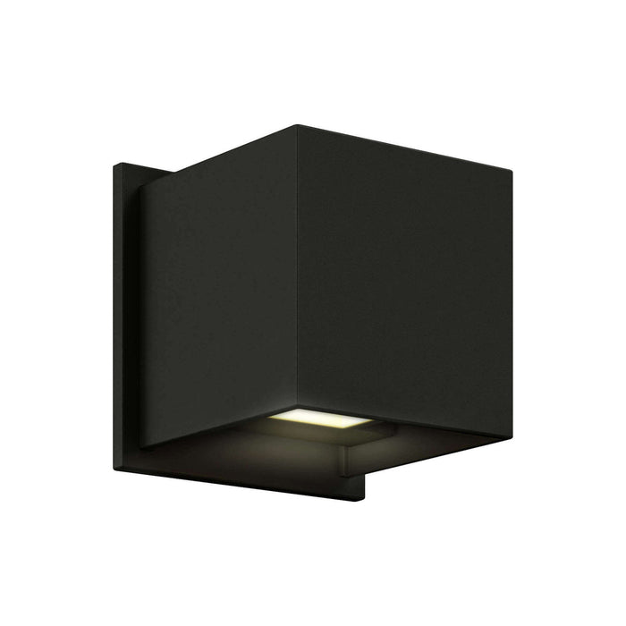 Cubix Square Outdoor LED Wall Light in Black.