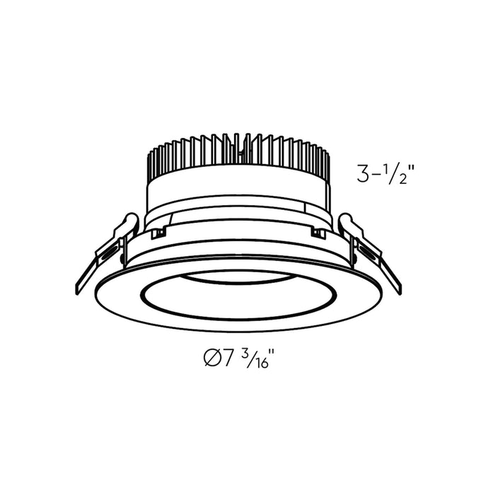 Revolve LED Recessed Down Light - line drawing.