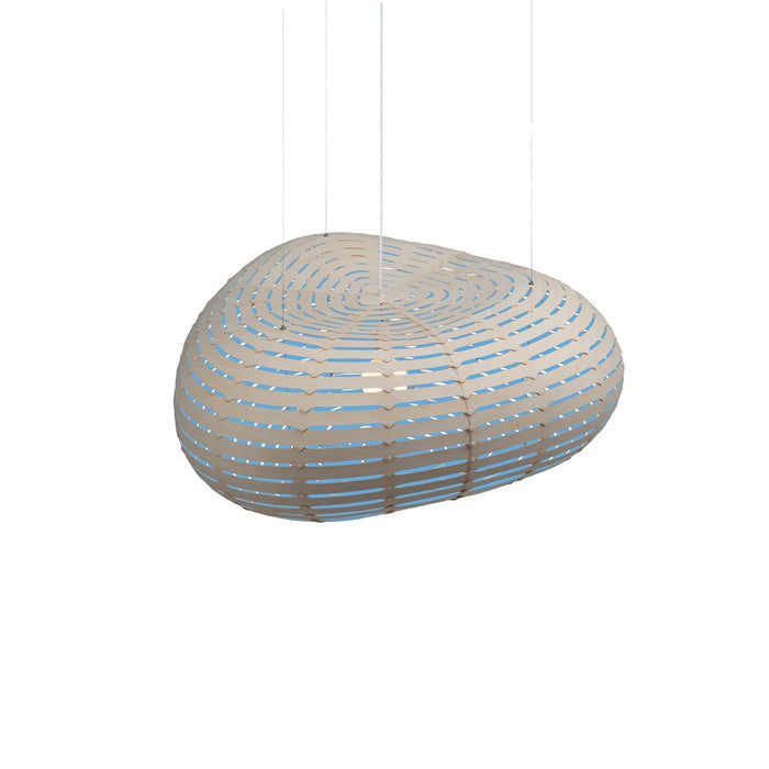 Cloud Pendant Light in Bamboo/Blue (Small).