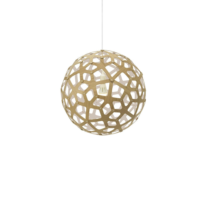 Coral Pendant Light in Bamboo/White (Small).