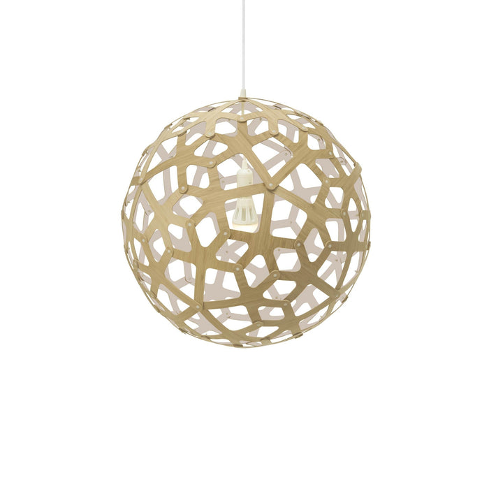 Coral Pendant Light in Bamboo/White (Large).