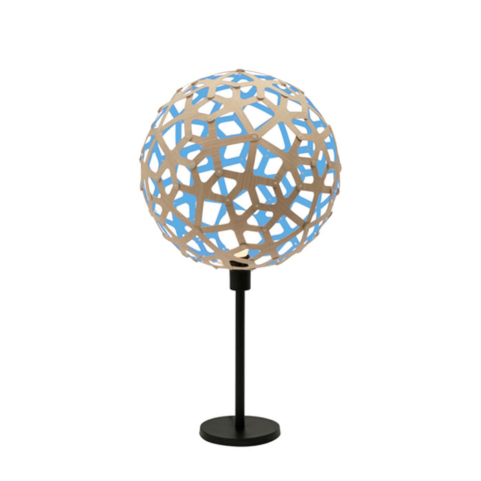 Coral Table Lamp in Bamboo/Blue.