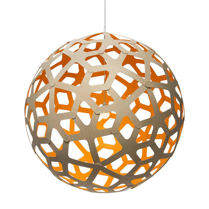 Coral XL Pendant Light in Bamboo/Orange.