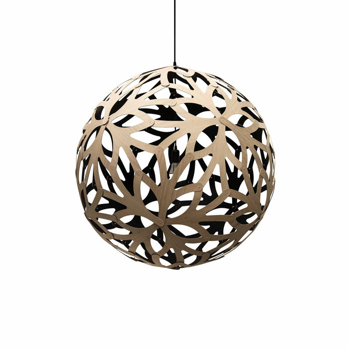 Floral XL Pendant Light in Bamboo/Black (Small).
