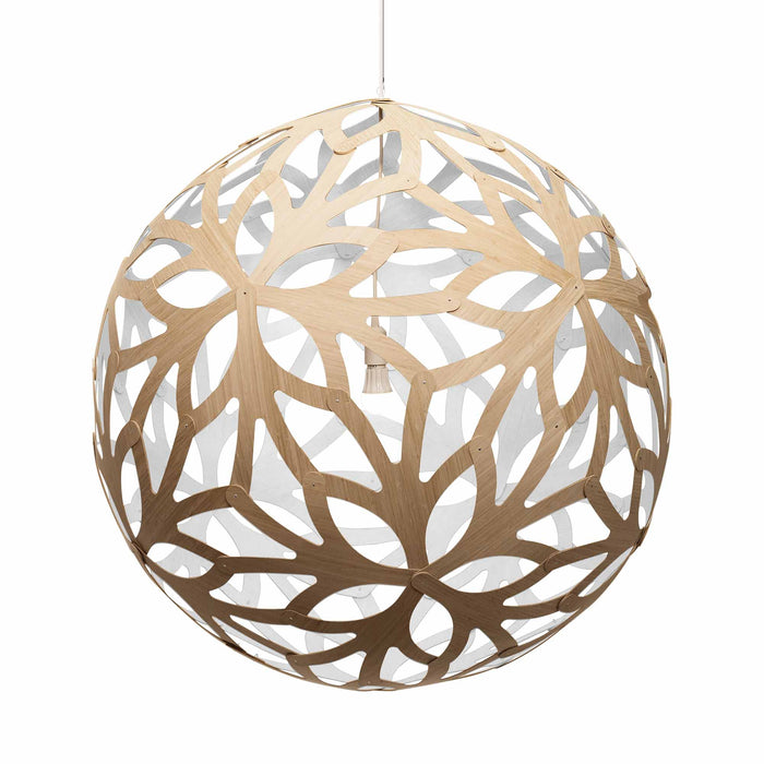 Floral XL Pendant Light in Bamboo/White (Large).