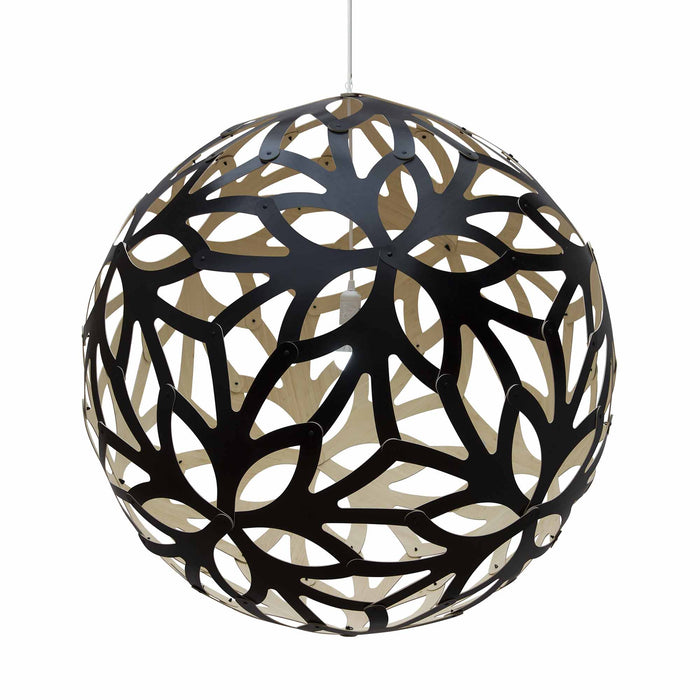 Floral XL Pendant Light in Black/Bamboo (Large).