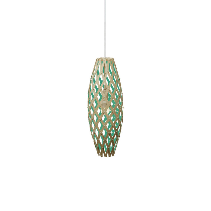 Hinaki Pendant Light in Bamboo/Aqua (Small).