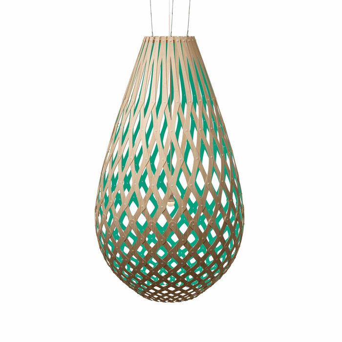 Koura XL Pendant Light in Bamboo/Aqua (Small).