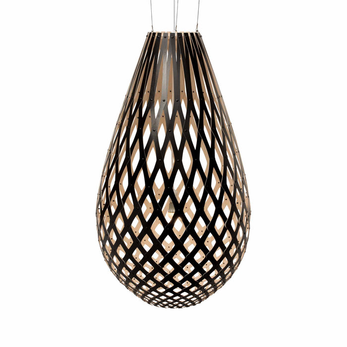 Koura XL Pendant Light in Black/Bamboo (Small).