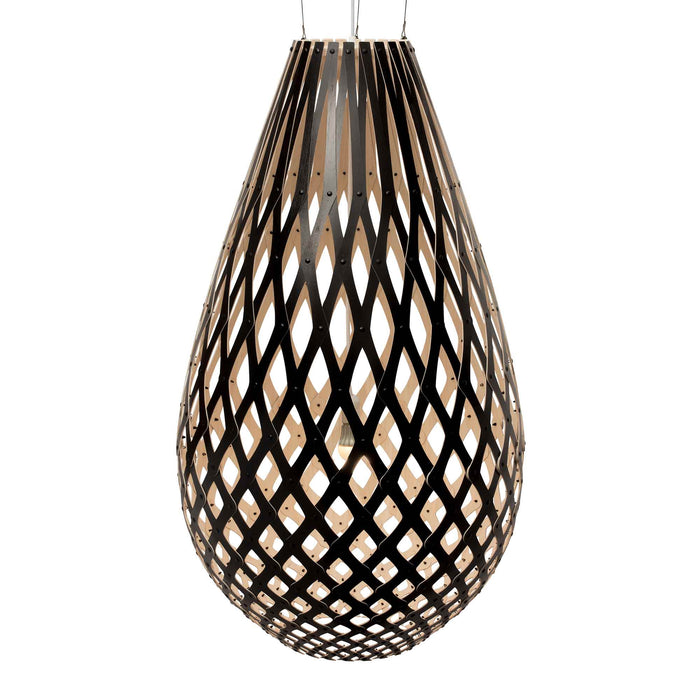 Koura XL Pendant Light in Black/Bamboo (Medium).