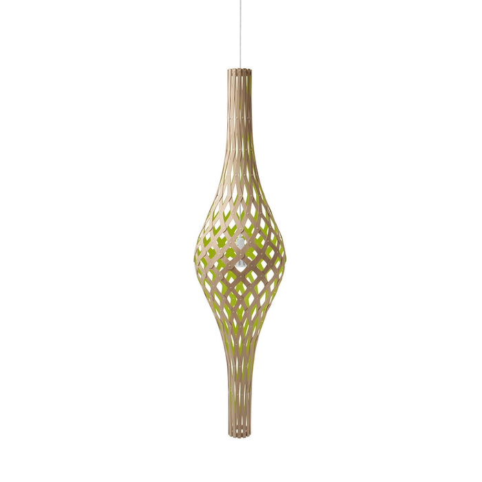 Nikau Full Pendant Light in Bamboo/Lime.
