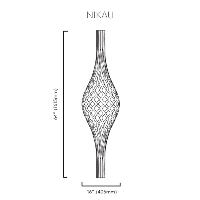 Nikau Full Pendant Light - line drawing.