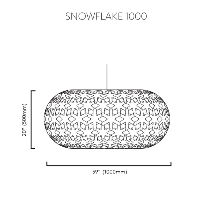 Snowflake Pendant Light - line drawing.