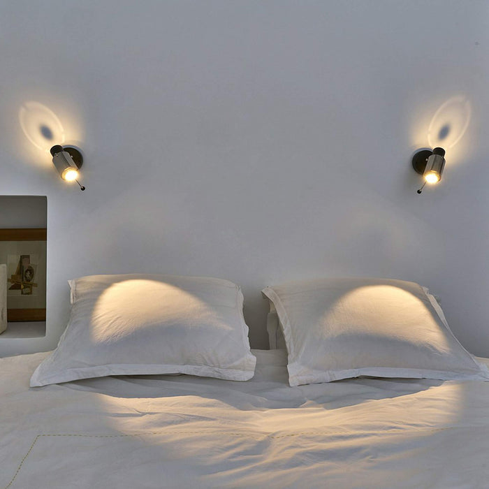 Biny Spot LED Wall Light in bedroom.