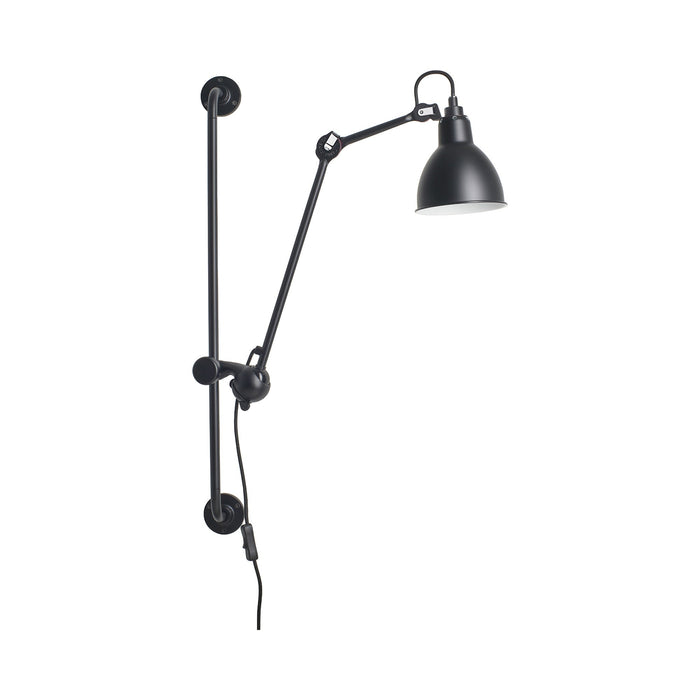 Lampe Gras N°210 Swing Arm LED Wall Light in Black (Round Shade).