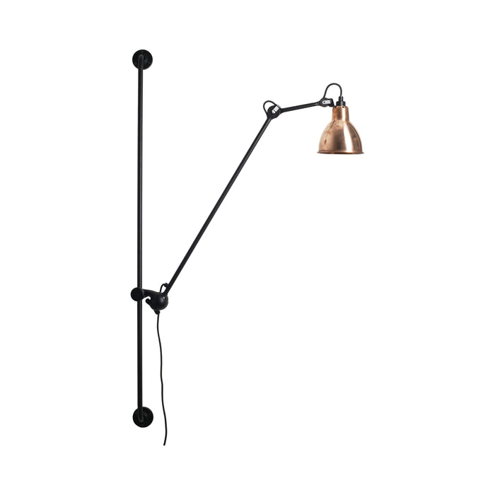 Lampe Gras N°214 Swing Arm LED Wall Light in Copper (Round Shade).