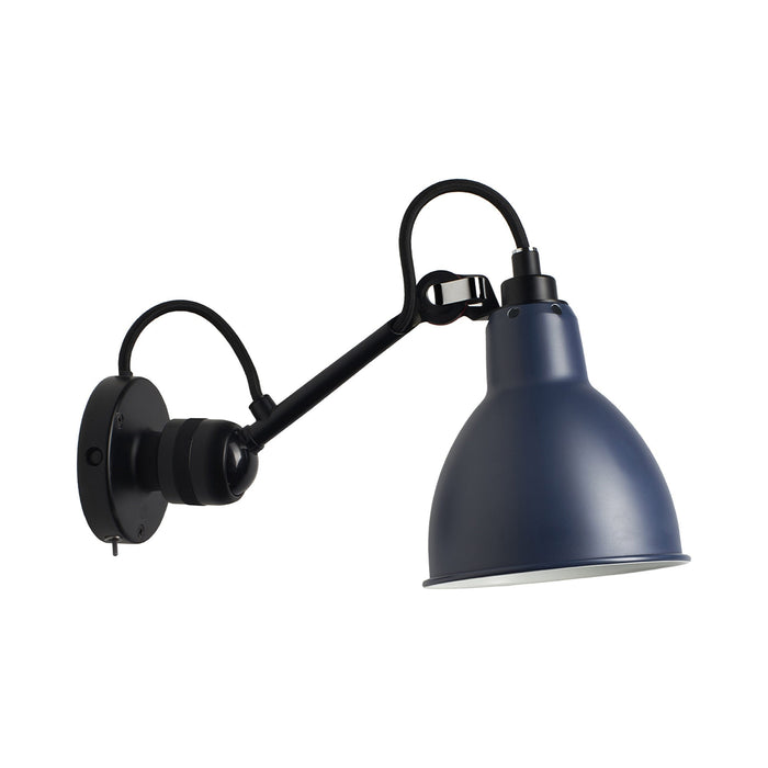 Lampe Gras N°304 LED Wall Light in Blue (Switch On Cable/Round Shade).