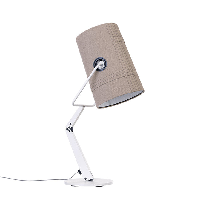 Fork Table Lamp in Ivory/Grey.