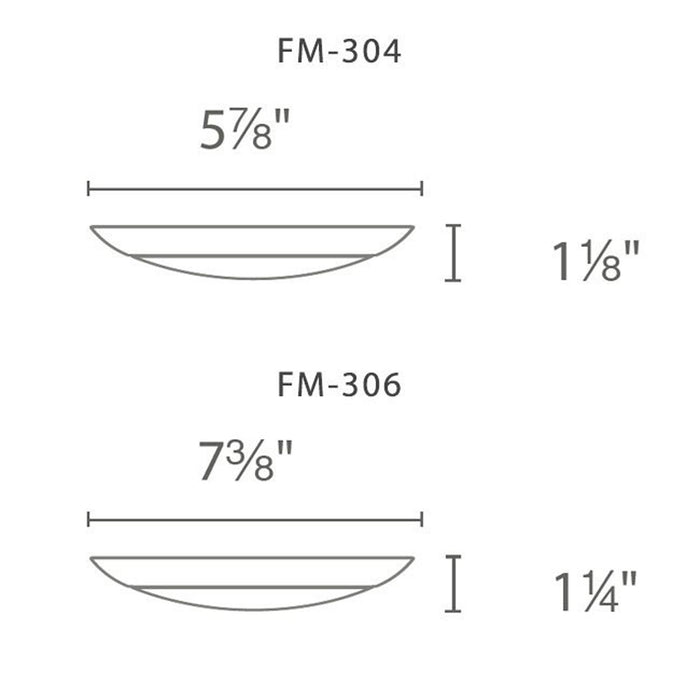 Disc LED Ceiling/Wall Light - line drawing.