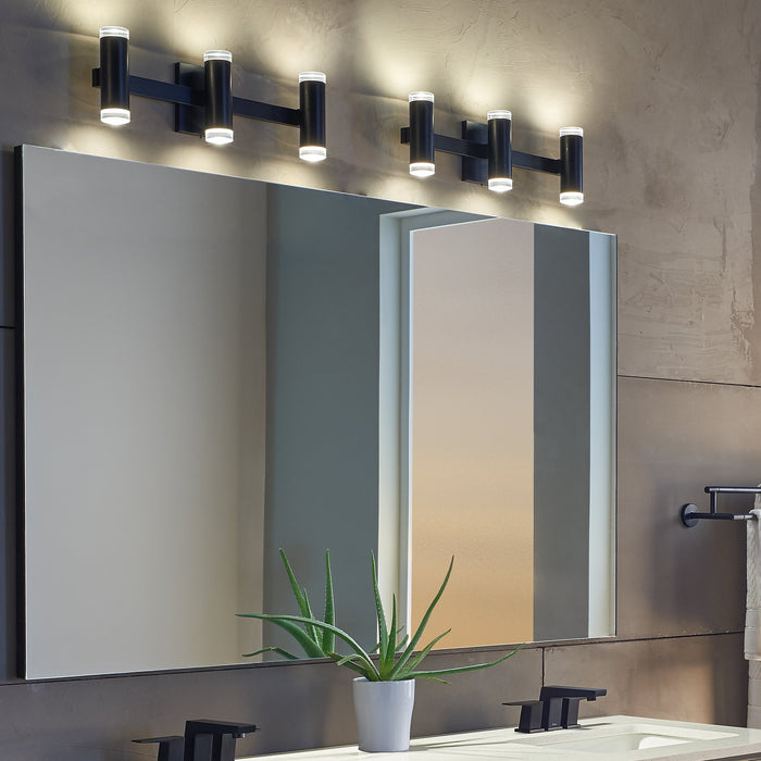 Dobson II LED Bath Wall Light in bathroom.