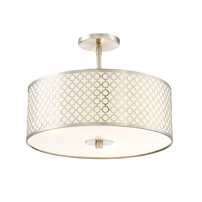 Dots Semi-Flush Mount Ceiling Light in Brushed Nickel.