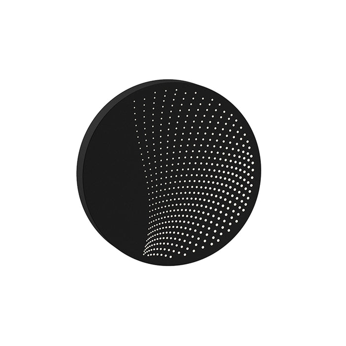 Dotwave™ Round Outdoor LED Wall Light in Medium/Textured Black.