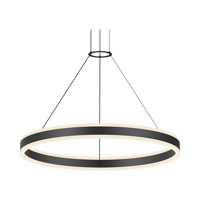 Double Corona™ Ring LED Pendant Light in Medium/Satin Black.