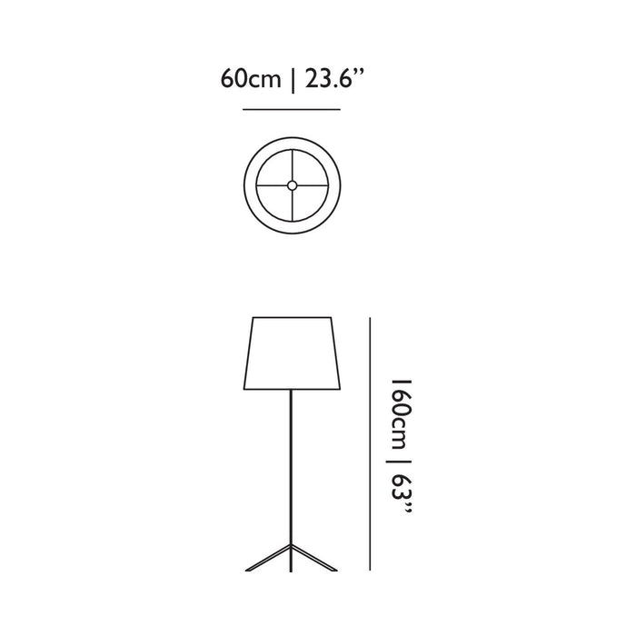Double Shade Floor Lamp - line drawing.