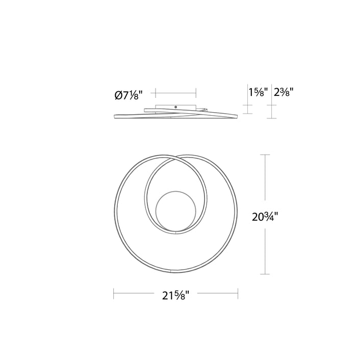 Marques LED Flush Mount Ceiling Light - line drawing.