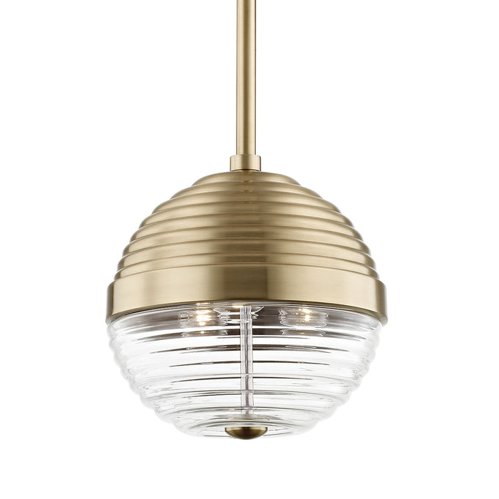 Easton Pendant Light in Small/Aged Brass.