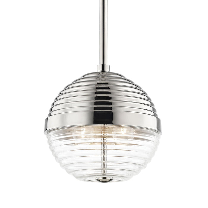 Easton Pendant Light in Small/Polished Nickel.