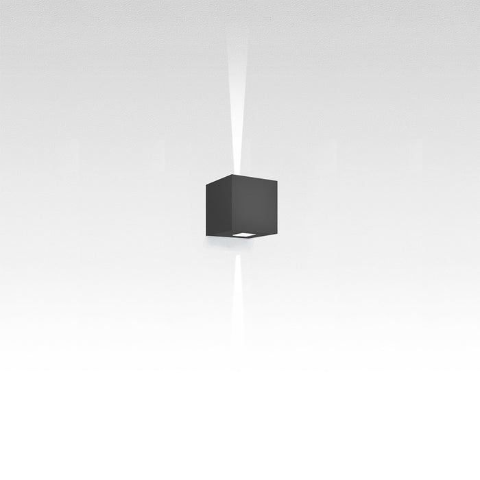 Effetto Square Outdoor LED Wall Light in Anthracite Grey/2 Beam Narrow Spot.