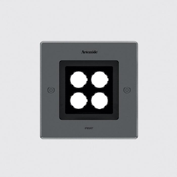 Ego Square Recessed Outdoor LED Ceiling Light in Stainless Steel/Large (3000k/38 Degrees).