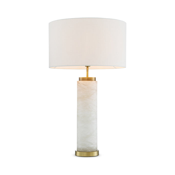 Lxry Table Lamp in Alabaster/Antique Brass.
