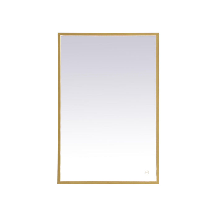 Pier LED Mirror Wall Light in Brass (24" x 36")