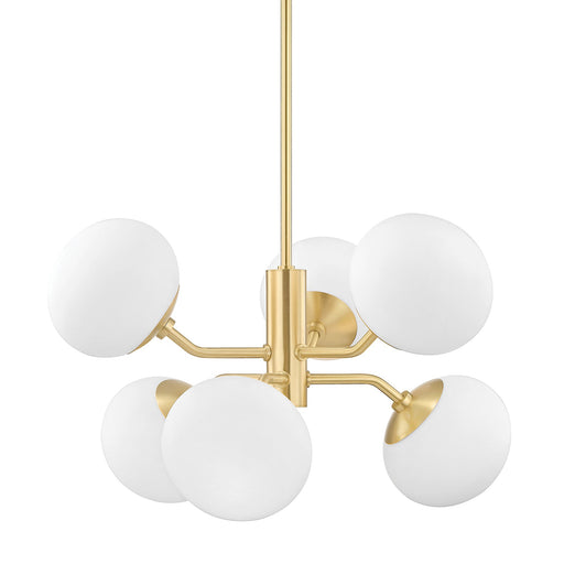 Estee Chandelier in Gold and White.