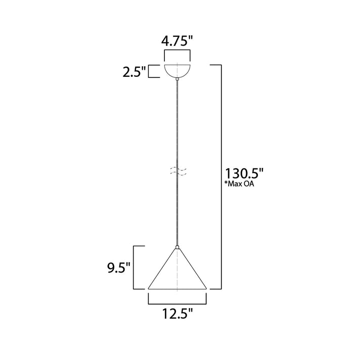 Abyss LED Pendant Light - line drawing.