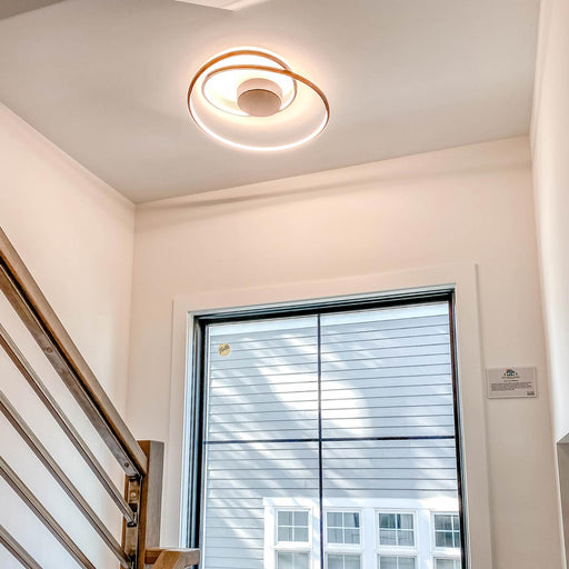 Cycle LED Flush Mount Ceiling Light in stairs.