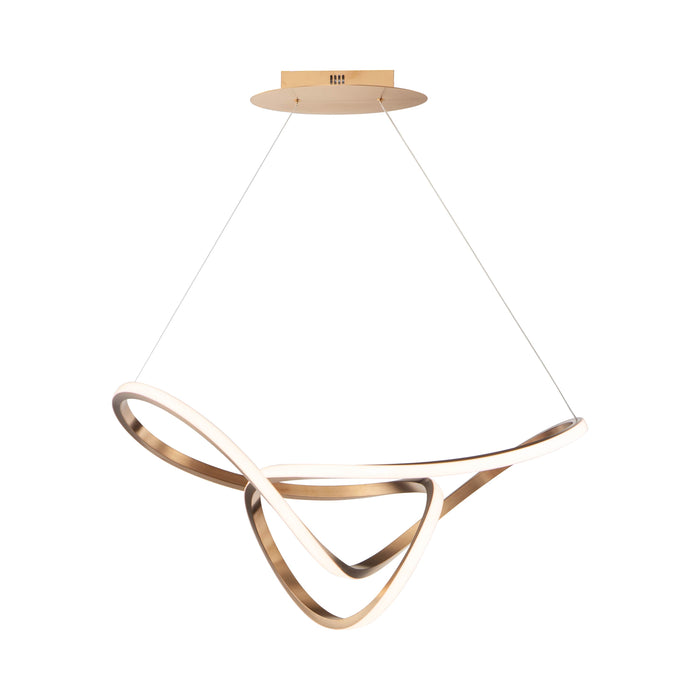 Perpetual LED Pendant Light in 32-Inch/Brushed Champagne.
