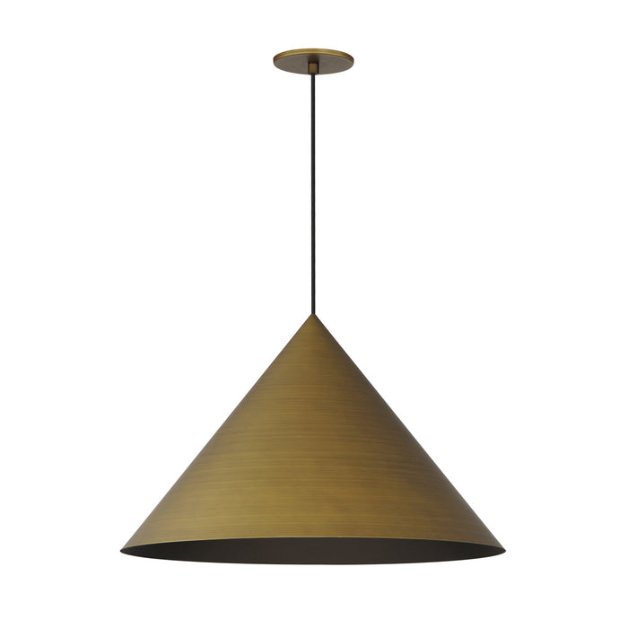 Pitch LED Pendant Light in Antique Brass.