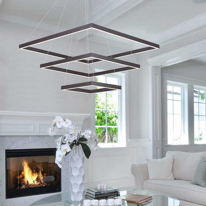 Quad Pendant Light in living room.