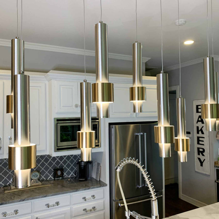 Reveal LED Multi Light Pendant Light in kitchen.