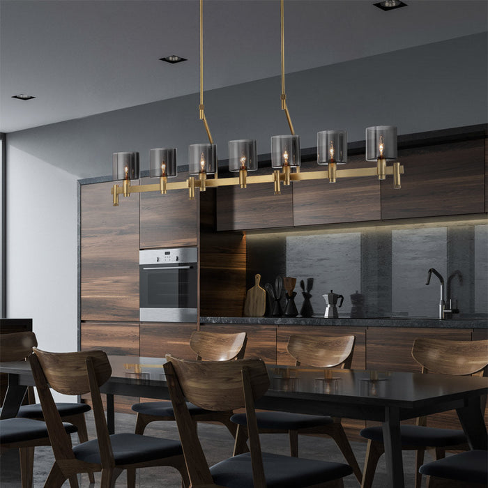 Decato Linear Pendant Light in dining room.