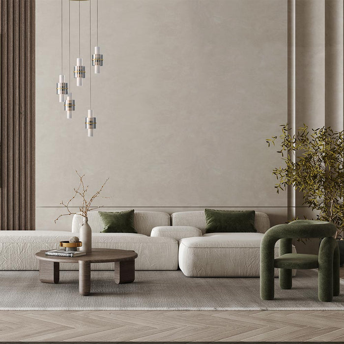 Rola LED Linear Pendant Light in living room.