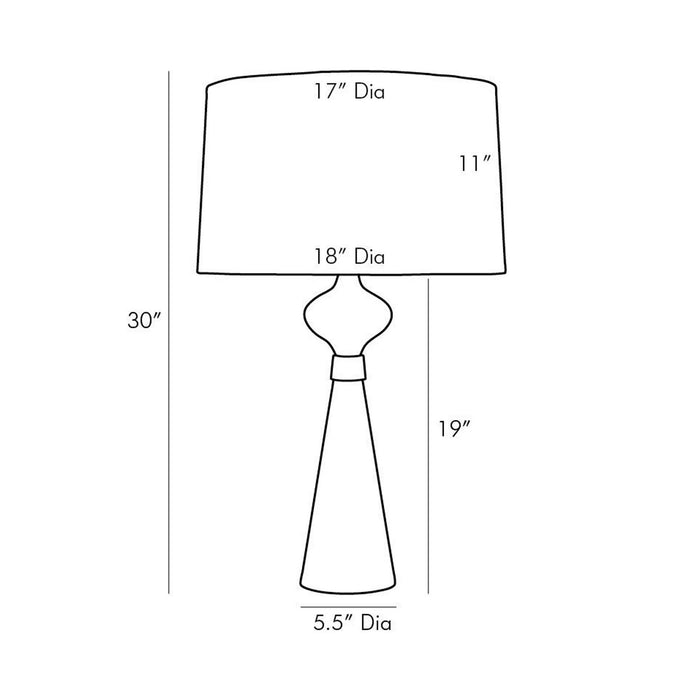 Evette Table Lamp - line drawing.